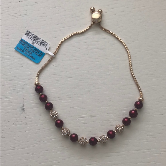 Charter Club Pave imitation pearl slider bracelet - Picture 1 of 1